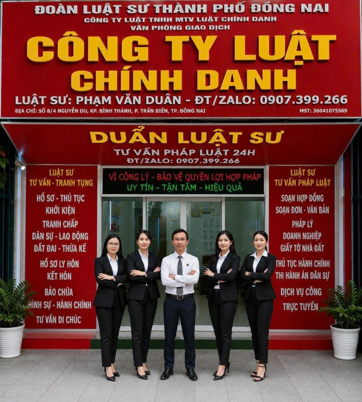 Đội ngũ luật sư Công ty Luật Chính Danh thực hiện thủ tục hành chính tại Đồng Nai