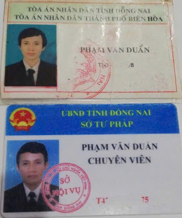 Thẻ ngành luật sư Phạm Văn Duẩn - Sở Tư pháp Đồng Nai